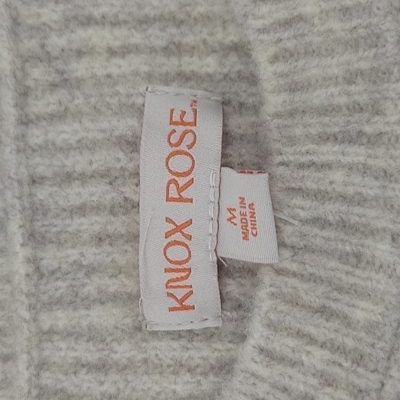 Knox Rose Women's Crewneck Ribbed Pullover Sweater navy/cream size M NWT - Picture 6 of 12